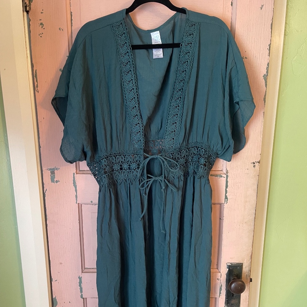 Green Cover With Lace Accents